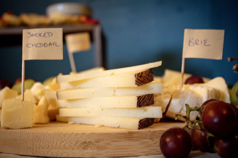 Cheese signage detail for a grazing table